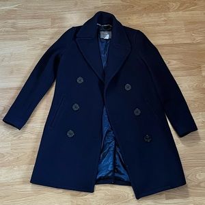J. Crew Stadium Cloth classic navy pea coat